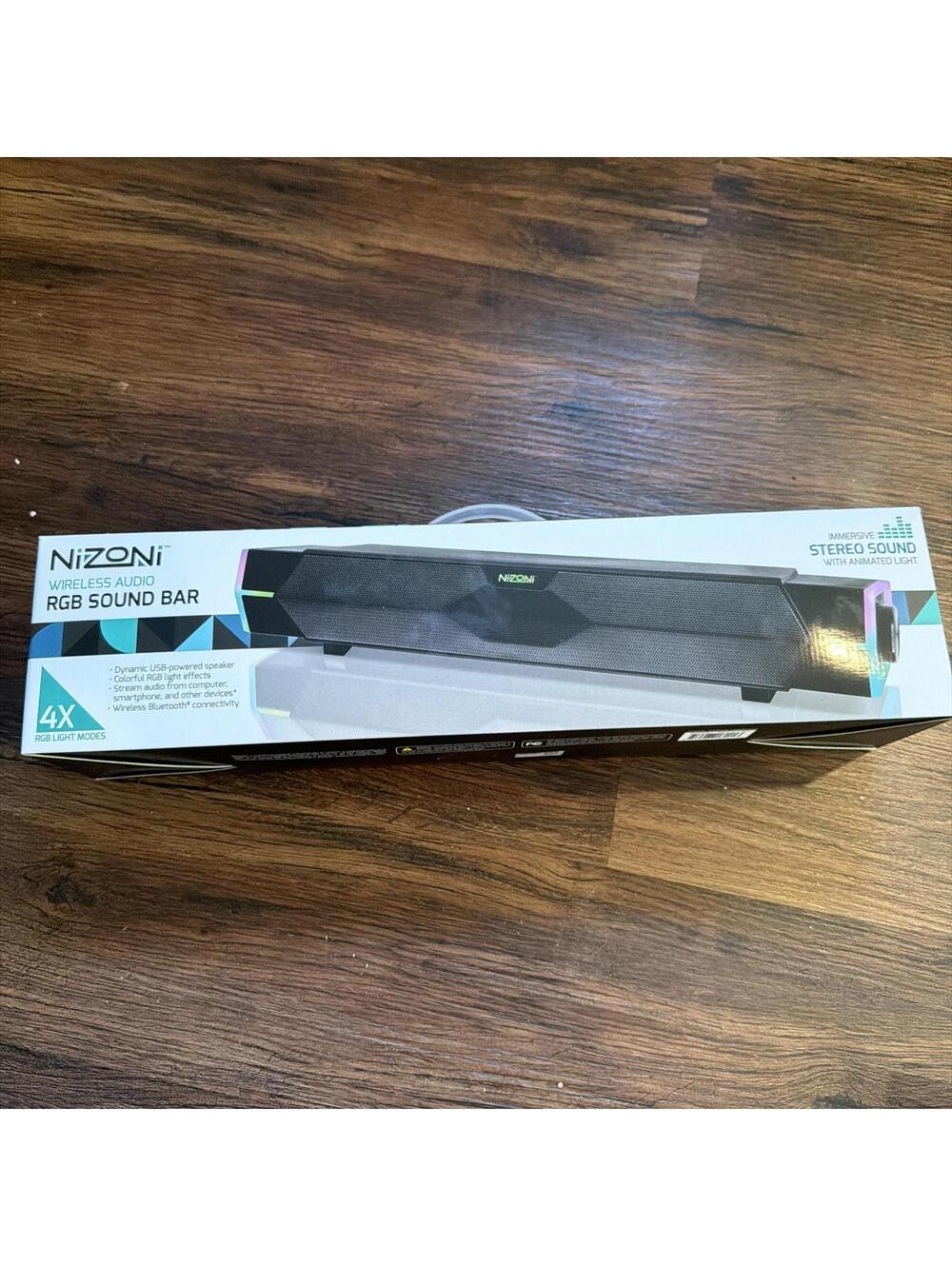 Nizoni Wireless Audio RGB Sound Bar Bluetooth Speaker 4 RGB USB Powered New